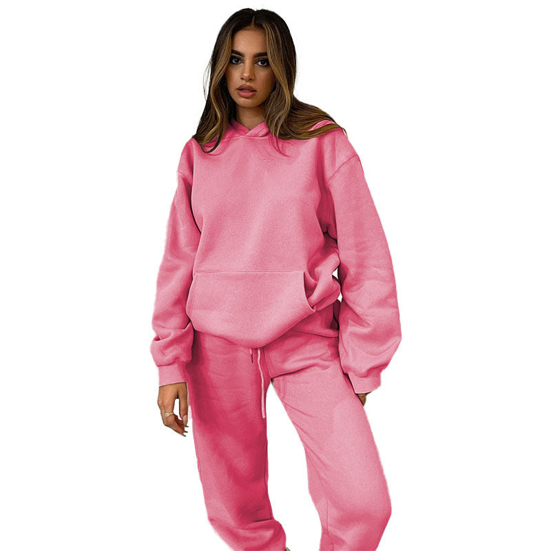 Women's casual oversized hoodie loungewear set with fleece-lined hoodie and high-waisted joggers Mune Fashion