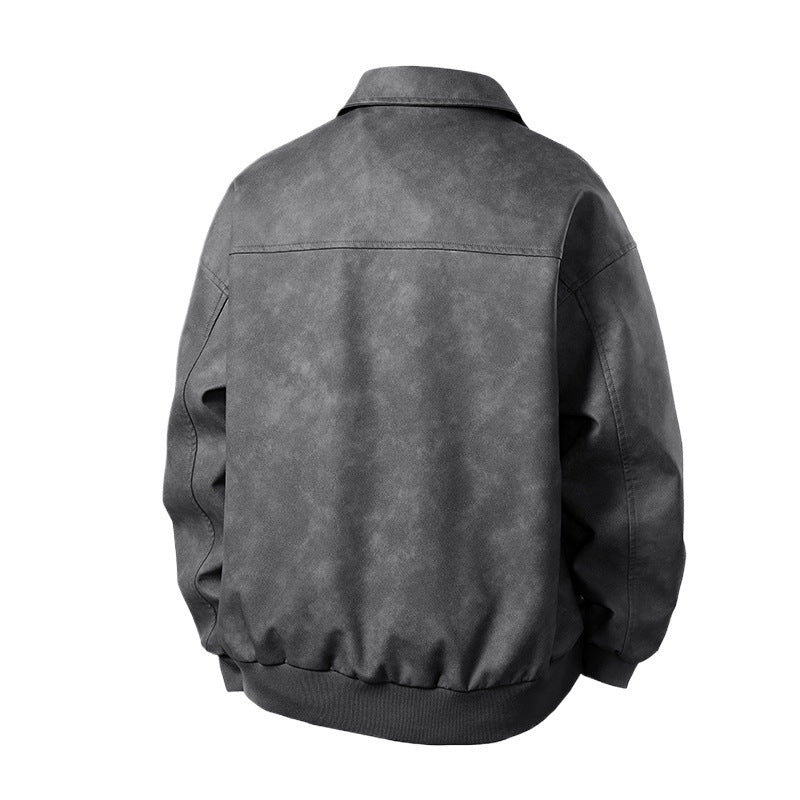 Men's Boxy Suede Overshirt Jacket with Smooth Suede Look, Concealed Zip & Elastic Cuffs Mune Fashion