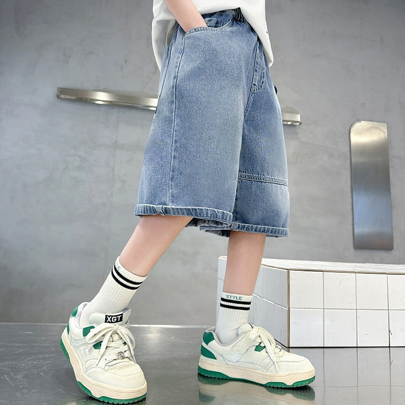 Unisex casual denim shorts with wide cut Mune Fashion