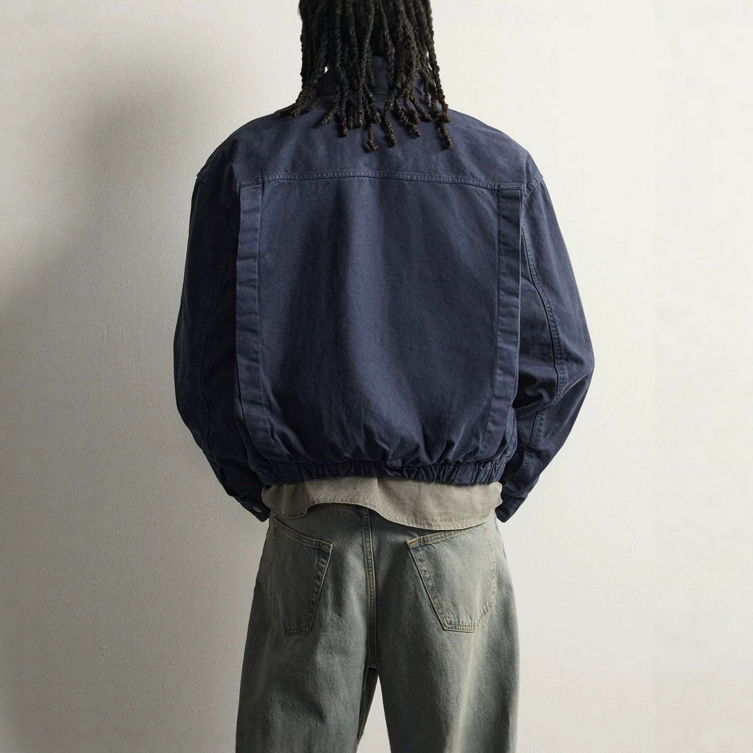 Men's Lightweight Oversized Field Jacket with Stand-up Collar and Toggle Closures Mune Fashion