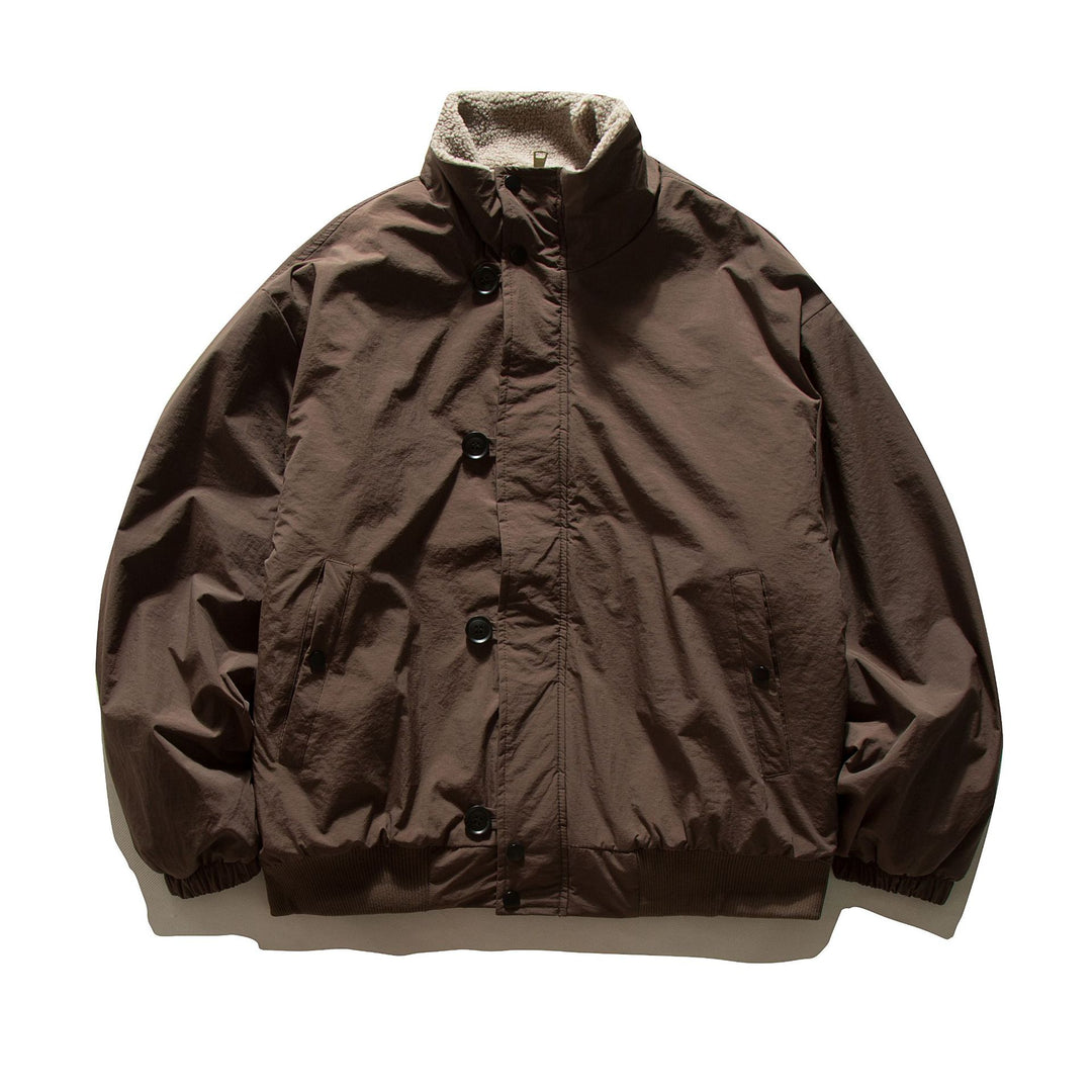 Men's short-cut thermo blouson jacket with high-collar sherpa collar Mune Fashion