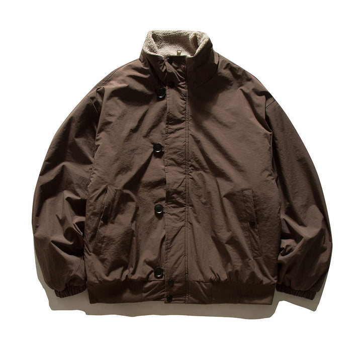 Men's short-cut thermo blouson jacket with high-collar sherpa collar Mune Fashion