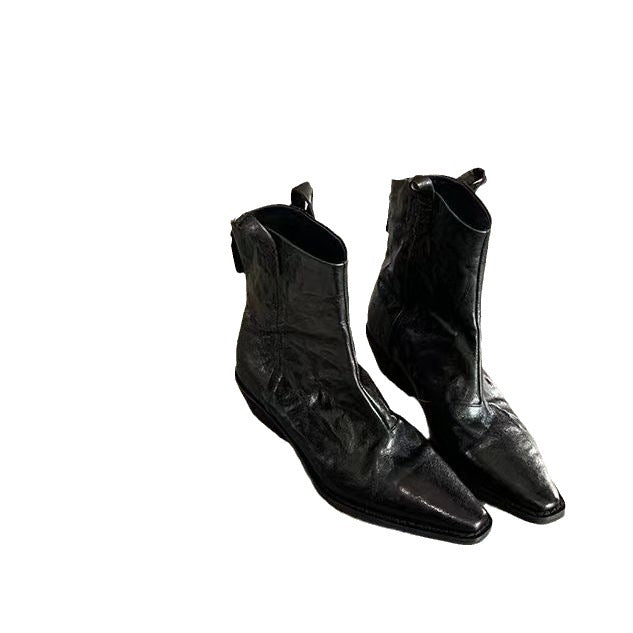 Men's western ankle boots with pointed toe and pull tabs Mune Fashion