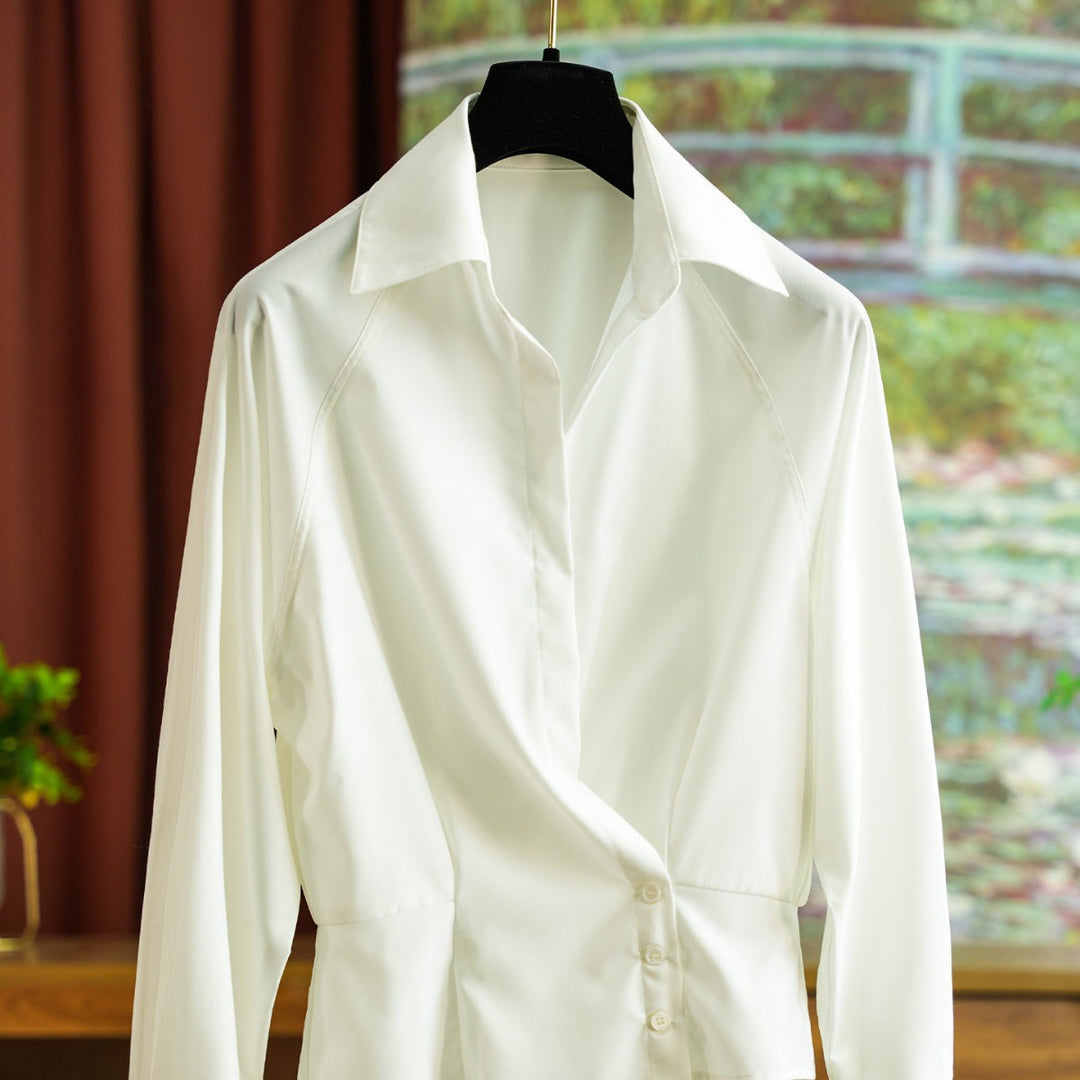 Women's Fashion Blouse with Light Draping Effect Mune Fashion