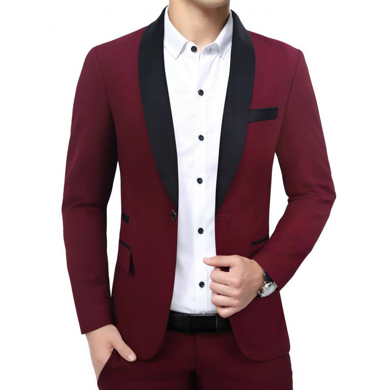 Men's Slim Fit Evening Suit Jacket in Tuxedo Style with Shawl Collar Mune Fashion