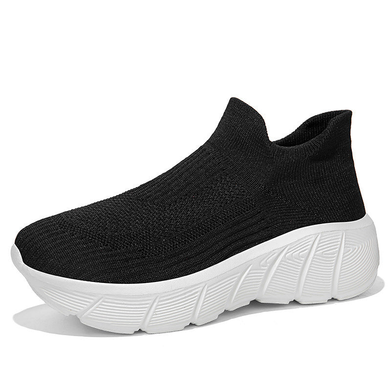 Unisex nan seamless knit slip-on shoe with sculpted platform outsole and orthopedically shaped heel support Mune Fashion