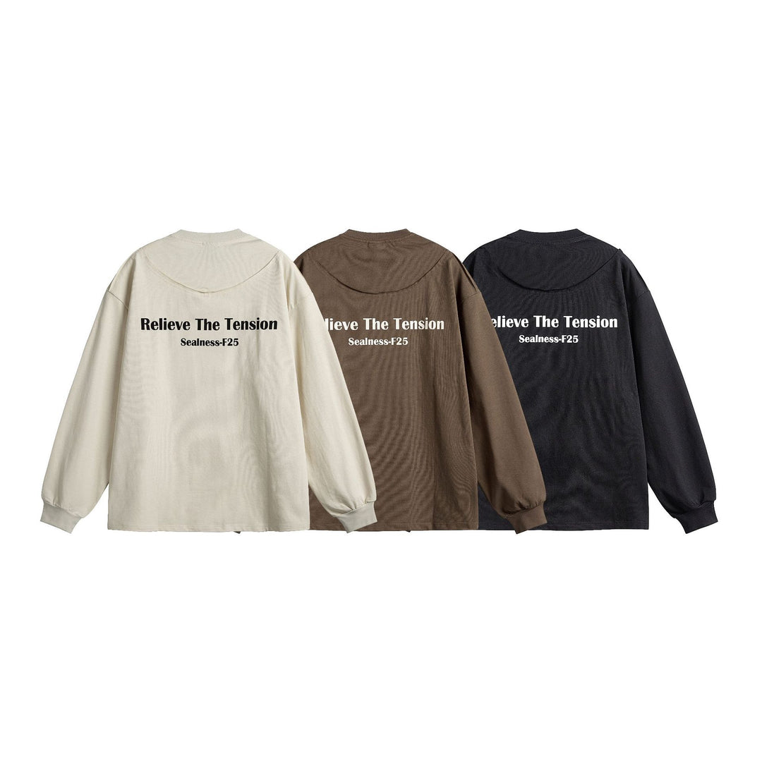 Unisex Oversized Long Sleeve with dropped shoulder, ribbed cuffs and minimalist chest embroidery Mune Fashion