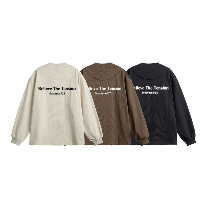 Unisex Oversized Long Sleeve with dropped shoulder, ribbed cuffs and minimalist chest embroidery Mune Fashion