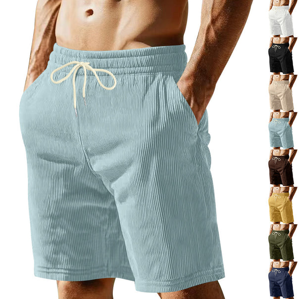 Men's knee-length Bermuda shorts with elastic waistband, drawstring, and side pockets Mune Fashion
