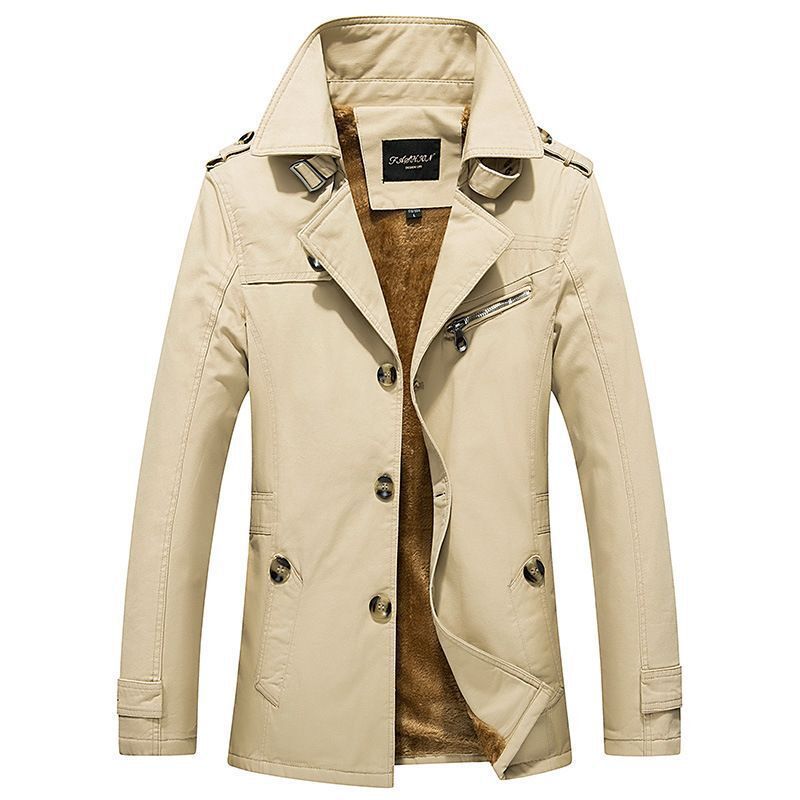 Men's trench peacoat mix jacket with Sherpa lining Mune Fashion