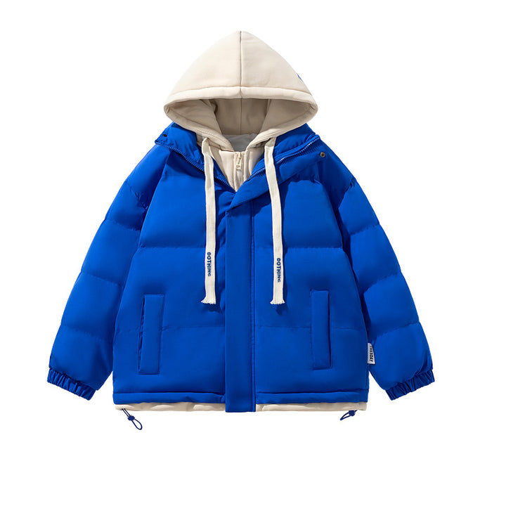 Unisex short cut quilted puffer jacket with two-layer contrasting hood Mune Fashion