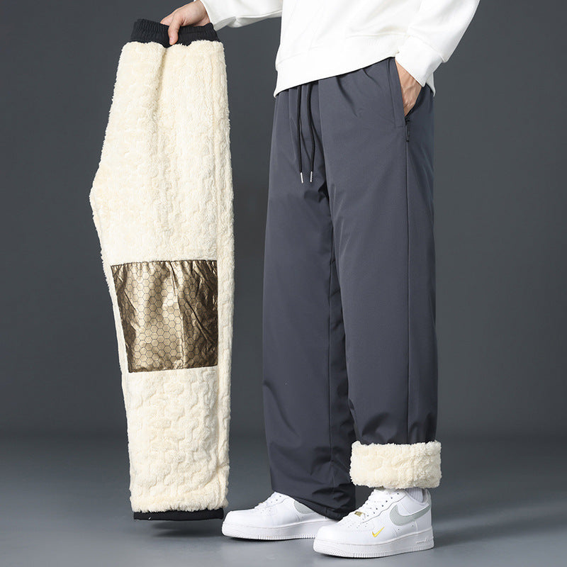 Men's winter sports pants with fleece lining
