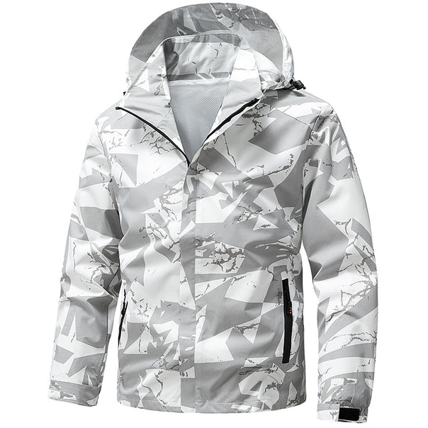 Men's nano wind and waterproof camo rain jacket with welded seams and mesh inner lining Mune Fashion