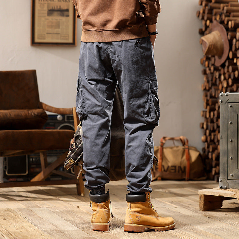 Men's Utility Cargo Jogger with elastic comfort waistband, multiple flap pockets, and ribbed ankle cuffs Drune
