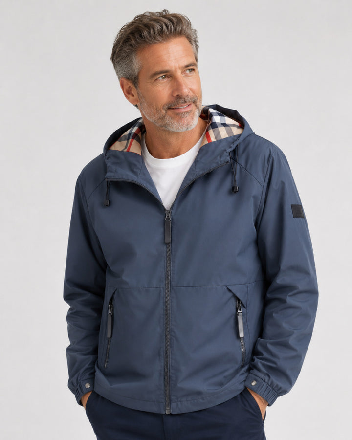 Men's Waterproof Transitional Jacket with Adjustable Hood Closure Mune Fashion