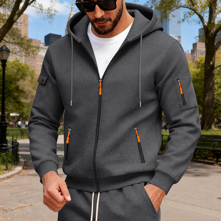 Men's hooded jacket with water-repellent zippers and multifunctional pockets Mune Fashion