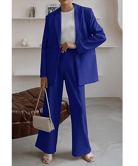 Women Two-Piece Oversized Blazer and High-Waist Wide-Leg Pants Set Mune Fashion