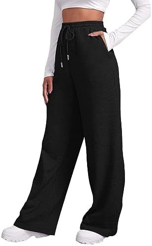 Ladies wide High-Waist Palazzo lounge pants with elastic comfort waistband, drawstring and side pockets Mune Fashion