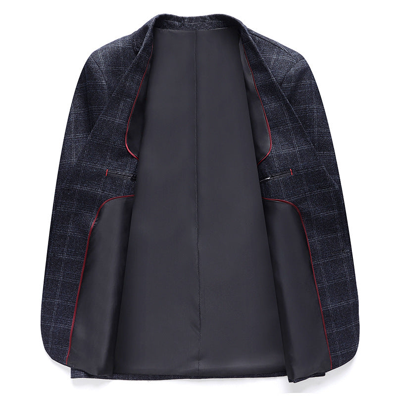 Men's Checkered Blazer in Casual Blazer Style with Subtle Texture Mune Fashion
