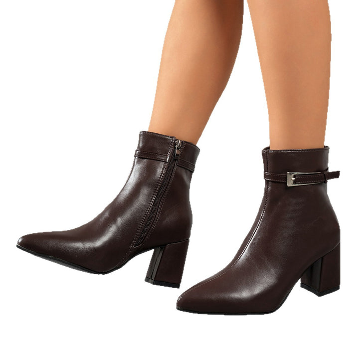 Women Elegant Ankle Boots with Block Heel Mune Fashion 1787605955