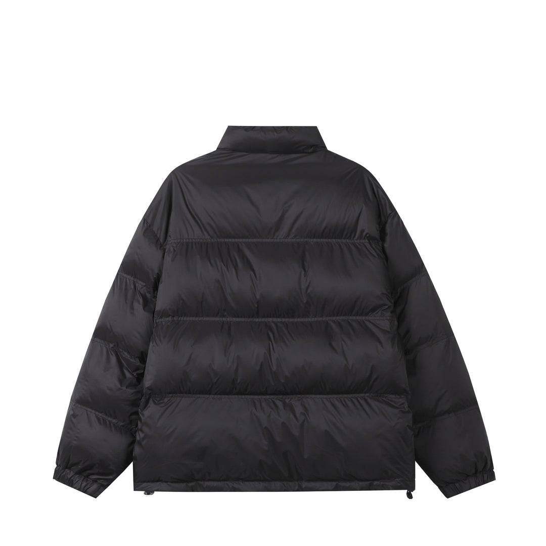 Unisex Short padded oversized jacket with high standing collar and logo print Mune Fashion