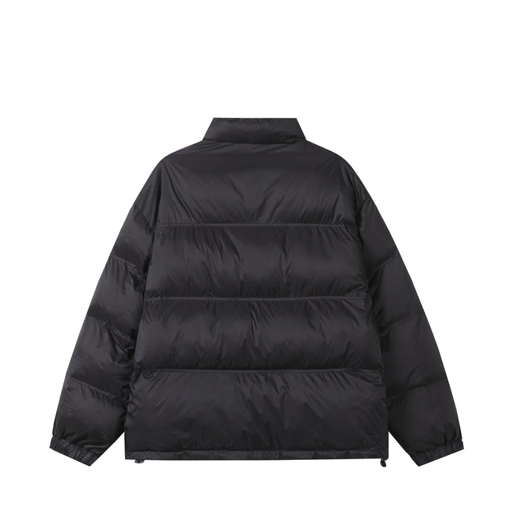 Unisex Short padded oversized jacket with high standing collar and logo print Mune Fashion