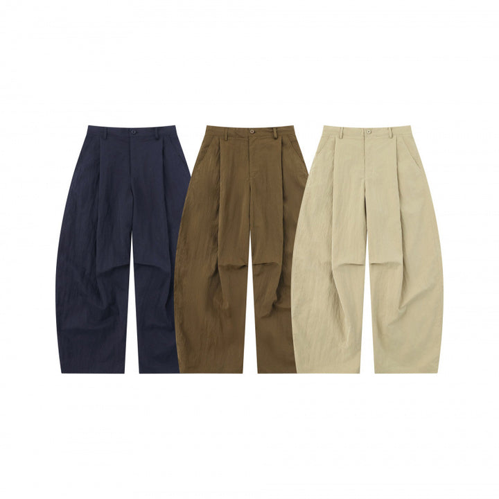 Women Wide Balloon Pants made of Cotton Blend with High Waist and Elastic Back Rubber Mune Fashion