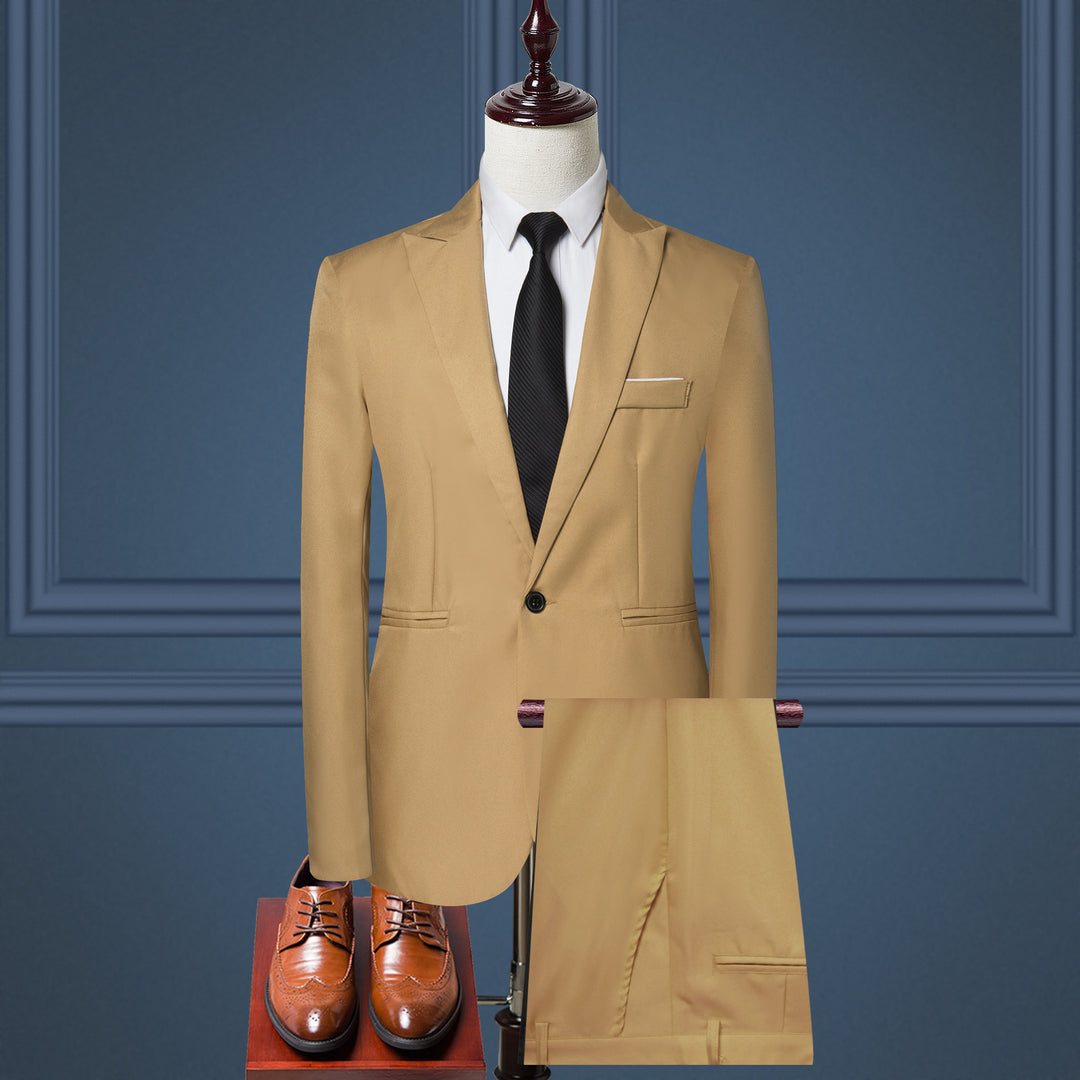 Men's slim business suit in two-piece with single-breasted blazer and elegant suit trousers Mune Fashion