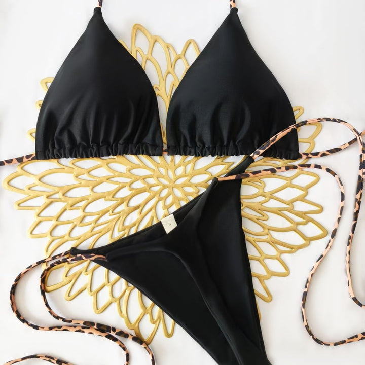 Women's bikini set with trendy animal print and fashionable bow detail Mune Fashion