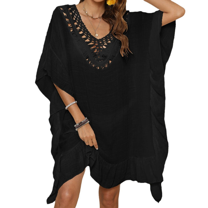 Ladies elegant kaftan with fine crochet lace Mune Fashion