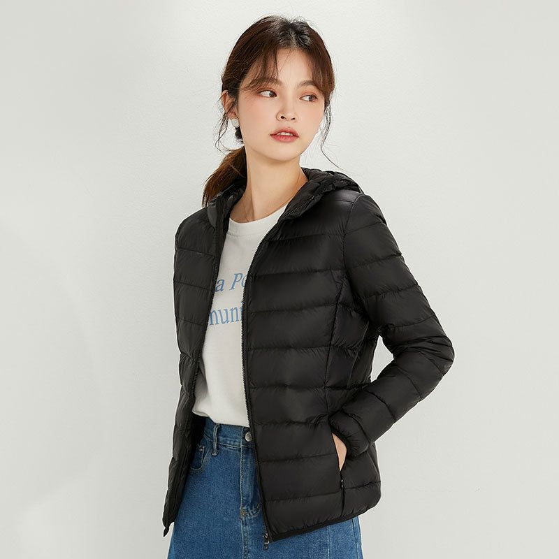 Women's Ultra-light Quilted Hooded Jacket with Ultra-flat Thermal Wadding Mune Fashion