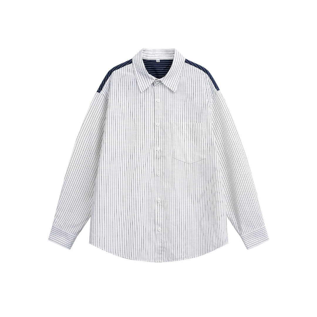 Unisex Oversized shirt with pinstripes and contrasting shoulder yoke Mune Fashion