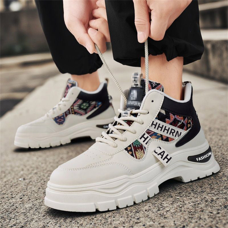 Men's Platform Sneaker with Ethno Fabric Inserts Mune Fashion