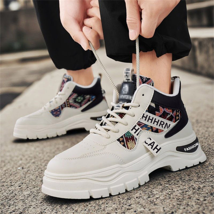 Men's Platform Sneaker with Ethno Fabric Inserts Mune Fashion