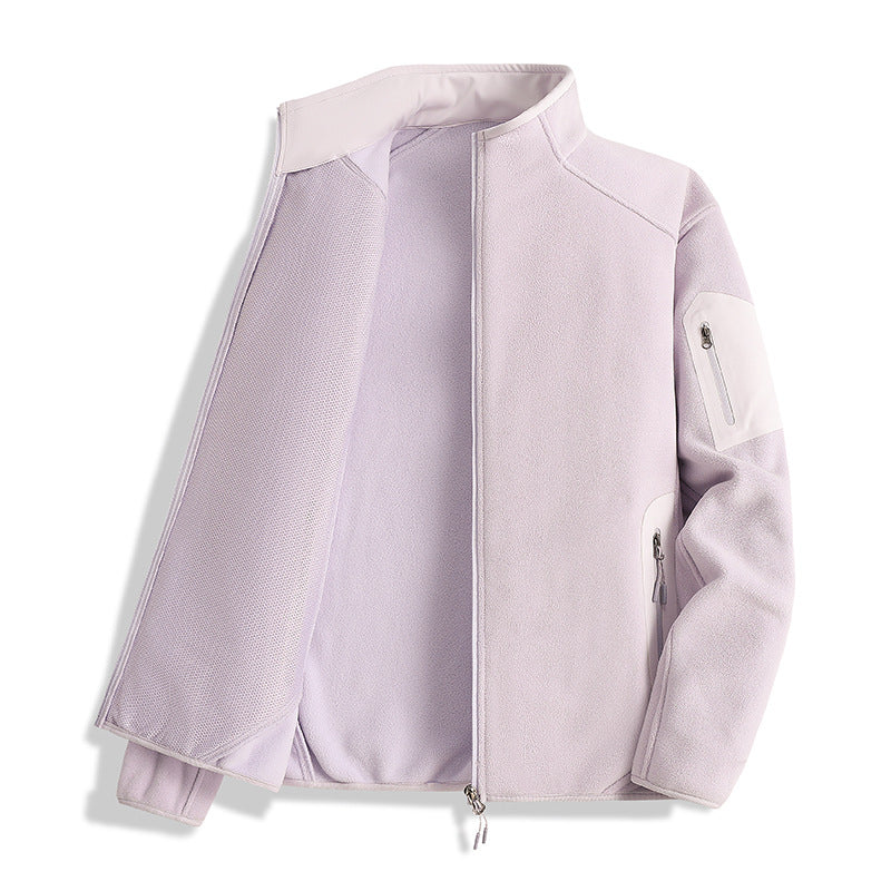 Men's fleece jacket with stand-up collar and softshell inserts Mune Fashion