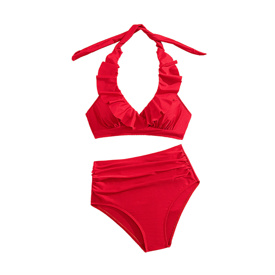 Women High-waisted Bikini with voluminous ruffle design Mune Fashion