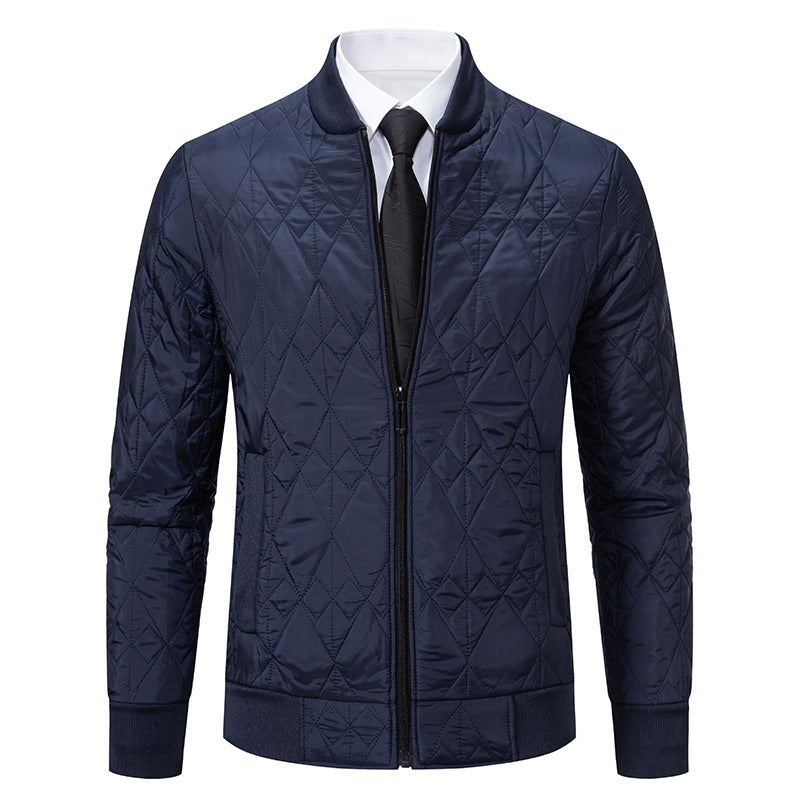 Men's quilted bomber jacket with diamond stitching and warming thermal lining Mune Fashion