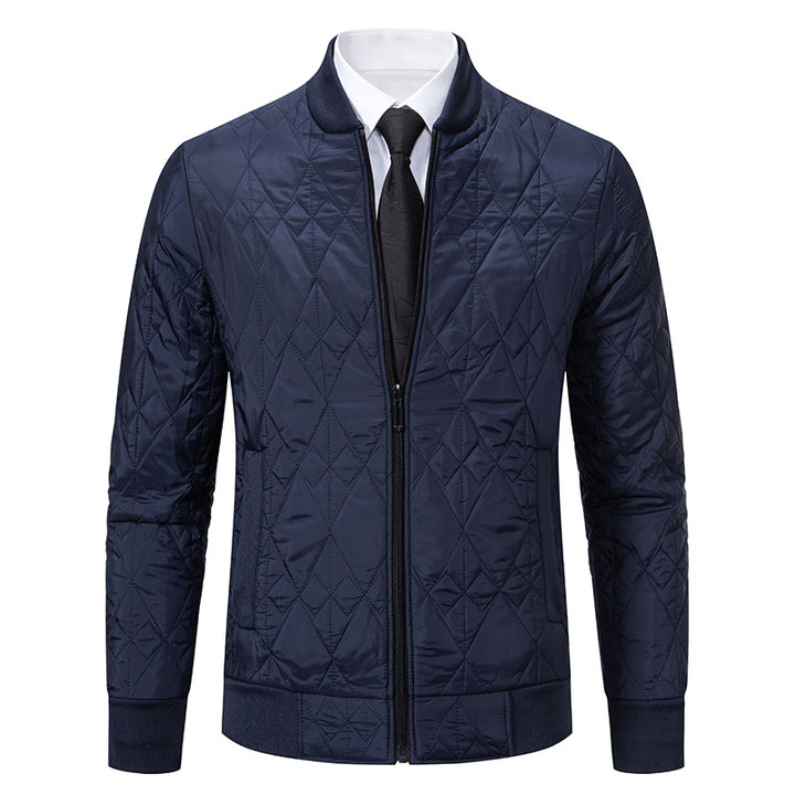 Men's quilted bomber jacket with diamond stitching and warming thermal lining Mune Fashion