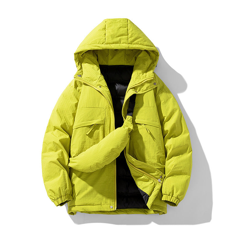 Men's Padded Ripstop Parka with Hood Oversized Cut and Integrated Shoulder Bag Mune Fashion