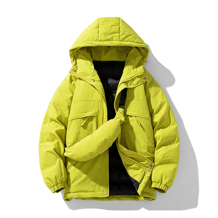 Men's Padded Ripstop Parka with Hood Oversized Cut and Integrated Shoulder Bag Mune Fashion
