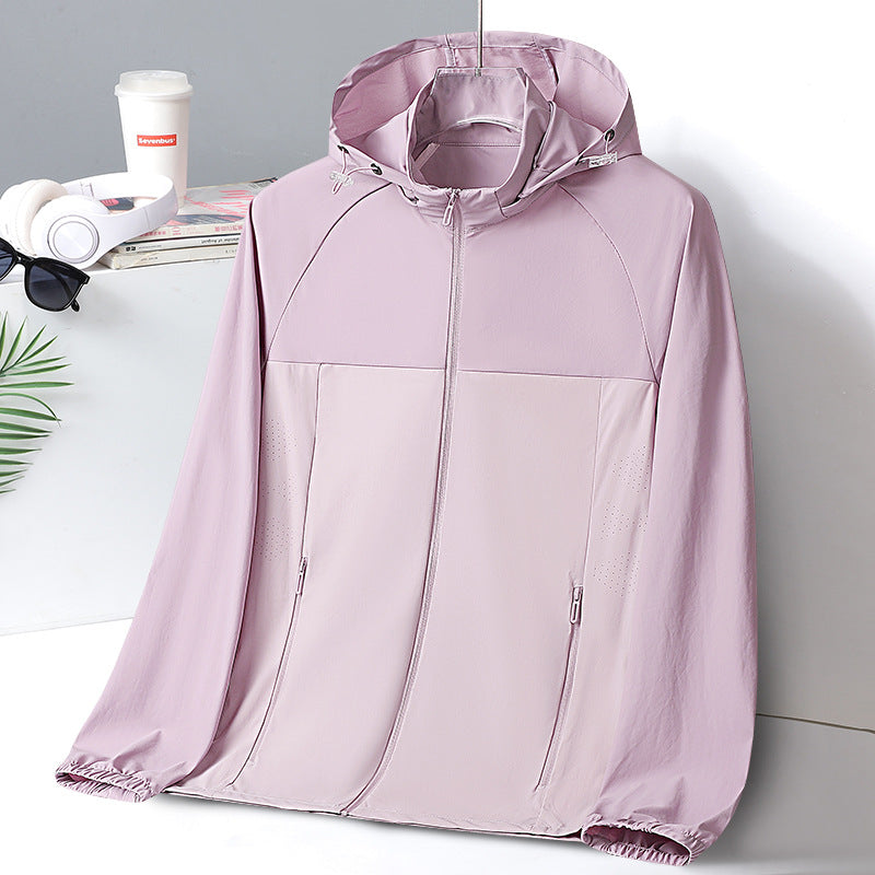 Women's Ultralight UV Protection Windbreaker with Hood and Ventilation Perforation Mune Fashion