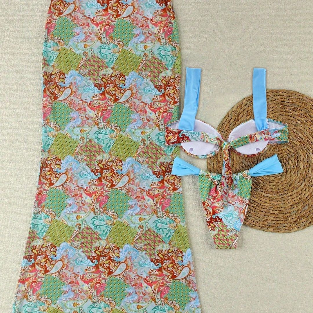 Women's Elegant Bikini Top with Matching Maxi Skirt Mune Fashion
