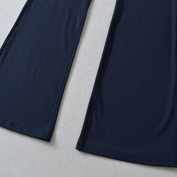 Ladies High-Waisted Flared Yoga Pants with Shaped Waist Mune Fashion