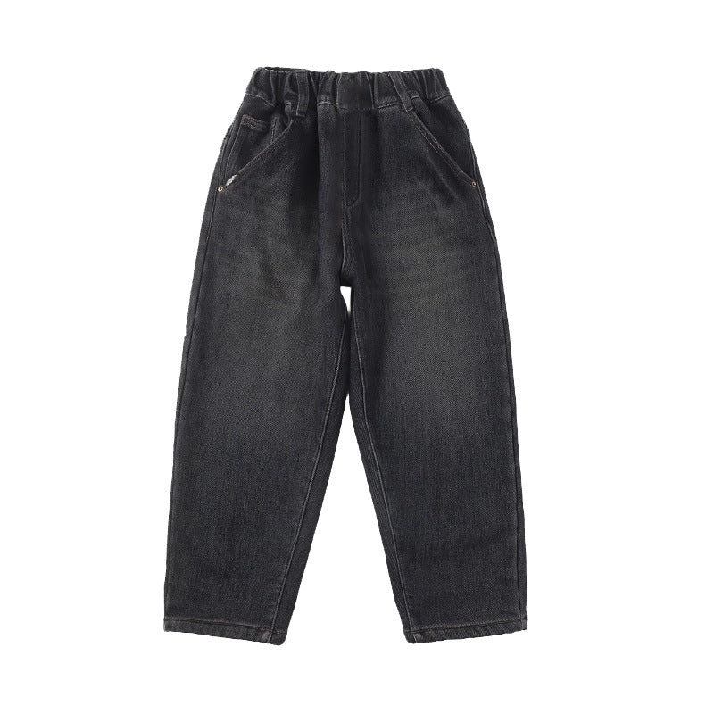 Unisex wide jeans with unique back pocket embroidery Mune Fashion