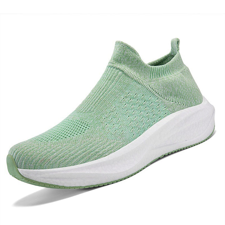 Women's knit slip-on sneaker with seamless elastic shaft and cushioning platform sole Mune Fashion
