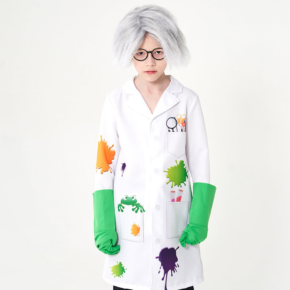Unisex Lab Coat Costume with Funny Accessories Mune Fashion