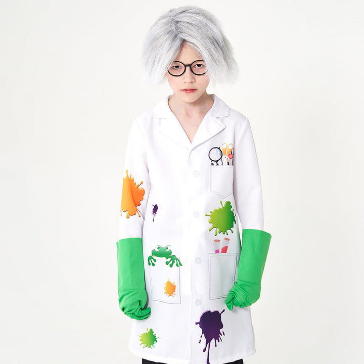 Unisex Lab Coat Costume with Funny Accessories Mune Fashion