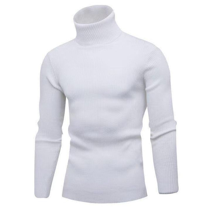 Men's narrow-fitting ribbed turtleneck sweater made of fine knit with stretch and thermoregulating wool blend Mune Fashion