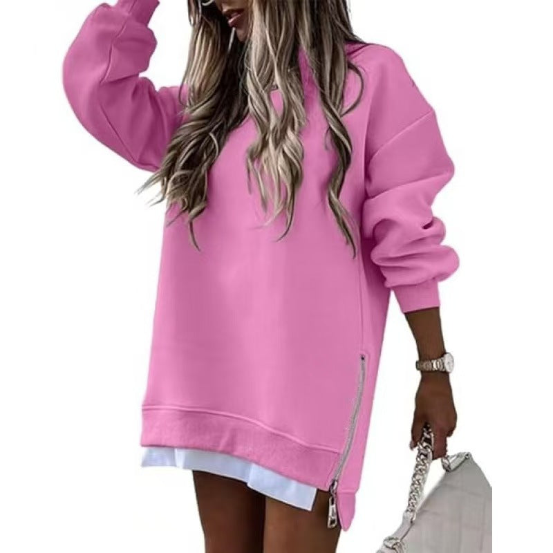 Women's Casual Hoodie with Side Zipper Mune Fashion