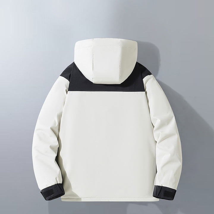 Men's Water-Repellent Winter Parka with Hood, Thermal Insulation and Contrasting Shoulder Panels Mune Fashion